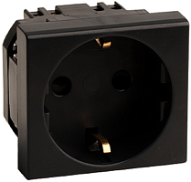 Розетка с заземлением для кабель-канала DKC Viva 1-м. 2 мод. шторки черный картинка